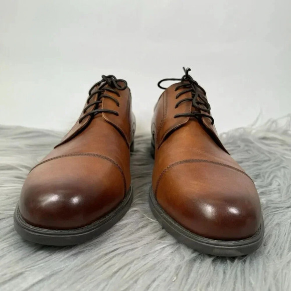 Mens Florsheim Midtown Cap Toe Oxford Shoes Brown Leather Mens Size 13 main image 4
